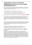 Comprehensive Exam A-Evolve hesi 100Questions and Answers &lpar;Latest Update 2024&sol;2025&rpar;RATED A&plus;