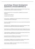psychology&colon; lifespan Development Questions & Answers&lpar;RATED A&rpar;