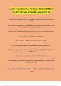 Laser Hair Removal Provider Test CORRECT QUESTIONS & ANSWERS&lpar;GRADED A