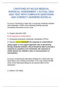 CAPSTONE ATI NCLEX MEDICAL SURGICAL ASSESSMENT 1 ACTUAL 2024- 2025 TEST WITH COMPLETE QUESTIONS AND CORRECT ANSWERS RATED A&plus;