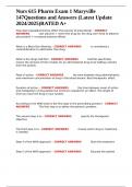 Nurs 615 Pharm Exam 1 Maryville 147Questions and Answers &lpar;Latest Update 2024&sol;2025&rpar;RATED A&plus;