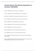 Ancient Rome Test Review Questions & Answers 2024&sol;2025