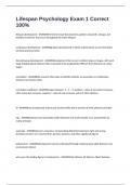 Lifespan Psychology Exam 1 Correct 100&percnt;