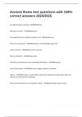 Ancient Rome test questions with 100&percnt; correct answers 2024&sol;2025