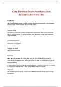 Corp Finance Exam Questions And Accurate Answers &lpar;A&plus;&rpar;
