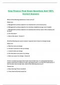 Corp Finance Final Exam Questions And 100&percnt; Correct Answers