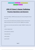 OTD 317 Exam 3&colon; Human Trafficking Practice Questions and Answers