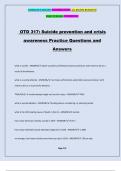OTD 317&colon; Suicide prevention and crisis awareness Practice Questions and Answers