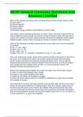 MCAT General Chemistry Questions And Answers &vert; Verified