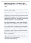 Lifespan Development Psychology Exam 1&comma; Chapters 1-4 Questions and Answers Solved 100&percnt;