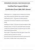 Certified Peer Support Worker Certification Exam Q&A 100&percnt; Solved
