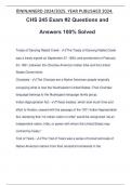 CHS 245 Exam &num;2 Questions and Answers 100&percnt; Solved