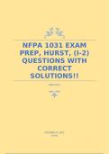 NFPA 1031 EXAM PREP&comma; HURST&comma; &lpar;I-2&rpar; QUESTIONS WITH CORRECT SOLUTIONS&excl;&excl;