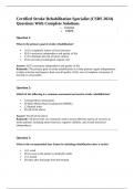 Certified Stroke Rehabilitation Specialist &lpar;CSRS 2024&rpar; Questions With Complete Solutions