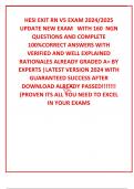 HESI EXIT RN V5 EXAM 2024&sol;2025 UPDATE NEW EXAM   WITH 160  NGN QUESTIONS AND COMPLETE 100&percnt;CORRECT ANSWERS WITH VERIFIED AND WELL EXPLAINED RATIONALES ALREADY GRADED A&plus; BY EXPERTS &vert;LATEST VERSION 2024 WITH GUARANTEED SUCCESS AFTER DOWNLOAD ALREADY PASSED&excl;&excl;