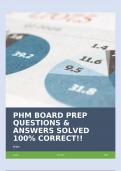PHM BOARD PREP QUESTIONS & ANSWERS SOLVED 100&percnt; CORRECT&excl;&excl;
