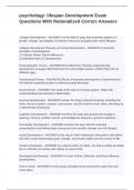 psychology&colon; lifespan Development Exam Questions With Rationalized Correct Answers