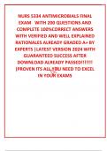 NURS 5334 ANTIMICROBIALS FINAL EXAM   WITH 200 QUESTIONS AND COMPLETE 100&percnt;CORRECT ANSWERS WITH VERIFIED AND WELL EXPLAINED RATIONALES ALREADY GRADED A&plus; BY EXPERTS &vert;LATEST VERSION 2024 WITH GUARANTEED SUCCESS AFTER DOWNLOAD ALREADY PASSED&excl;&excl;&excl;&excl;&excl;&excl;&excl; &lpar;PROVEN IT