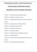 Contracting Certification Exam Questions with Complete Solutions