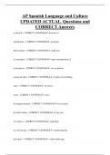 AP Spanish Language and Culture UPDATED ACTUAL Questions and  CORRECT Answers