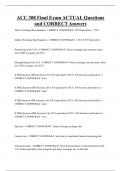 ACC 308 Final Exam ACTUAL Questions  and CORRECT Answers