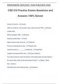 CSD 210 Practice Exams Questions and Answers 100&percnt; Solved