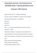 EEX3093 Exam 1 Spring Questions and Answers 100&percnt; Solved