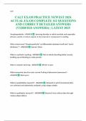 CALT EXAM PRACTICE NEWEST 2024 ACTUAL EXAM COMPLETE 112 QUESTIONS AND CORRECT DETAILED ANSWERS &lpar;VERIFIED ANSWERS&rpar; &vert; LATEST 2025