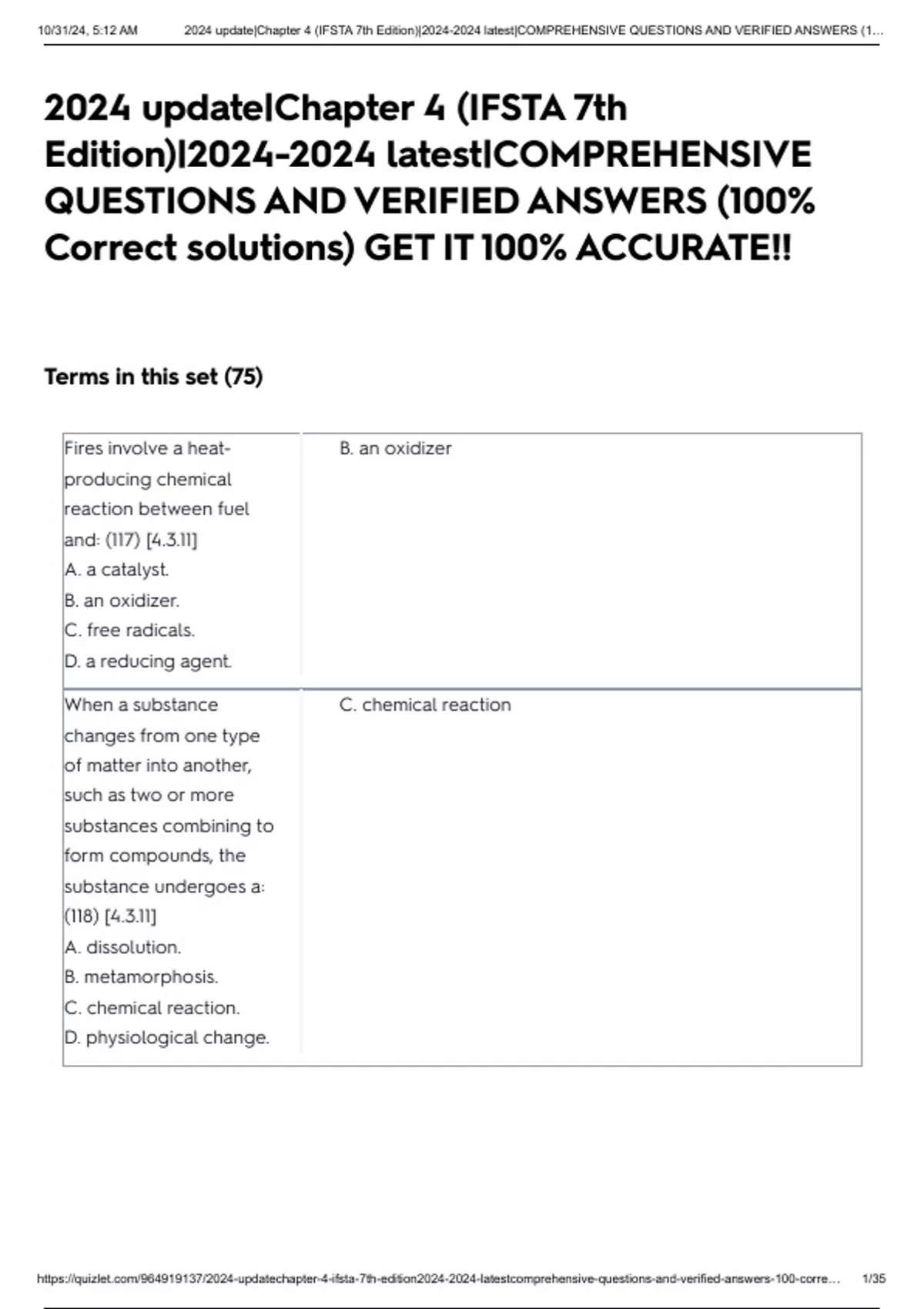 2024 update|Chapter 4 (IFSTA 7th Edition)| latest|COMPREHENSIVE ...
