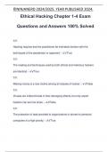 Ethical Hacking Chapter 1-4 Exam Questions and Answers 100&percnt; Solved
