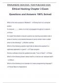 Ethical Hacking Chapter 3 Exam Questions and Answers 100&percnt; Solved