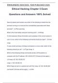 Ethical Hacking Chapter 5 Exam Questions and Answers 100&percnt; Solved