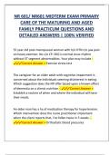 NR 601&sol; NR601 MIDTERM EXAM PRIMARY  CARE OF THE MATURING AND AGED  FAMILY PRACTICUM QUESTIONS AND  DETAILED ANSWERS &vert; 100&percnt; VERIFIED