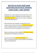 SAR TECH III STUDY GUIDE EXAM  QUESTIONS AND DETAILED ANSWERS  LATEST GUIDE &vert; 100&percnt; VERIFIED