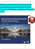 Solution manual American Government&colon; political development and institutional change 12th edition by caljillson&comma;All chapters 1-16