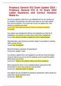 Prophecy General ICU Exam Update 2024 &vert; Prophecy General ICU A V3 Exam 2024  Latest Questions and Correct Answers Rated A&plus;