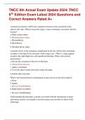 TNCC 9th Actual Exam Update 2024&vert; TNCC  9 Th Edition Exam Latest 2024 Questions and Correct Answers Rated A&plus;