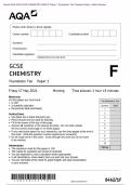Actual 2024 AQA GCSE CHEMISTRY 8462&sol;1F Paper 1 Foundation Tier Question Paper &plus; Mark Scheme Actual 2024 AQA GCSE CHEMISTRY 8462&sol;1F Paper 1 Foundation Tier Merged Question Paper &plus; Mark Scheme