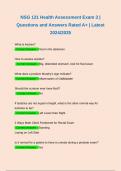Bundle for NSG 121 Exam 3 &vert; Health Assessment Exam 3 &vert; Questions and 100&percnt;Correct Answers Rated A&plus; &vert; Herzing