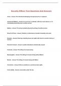 Security Officer Test Questions And Answers