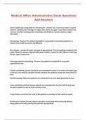 Medical Office Administrative Exam Questions And Answers