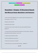 Essentials 7 Chapter 10 Structural Search And Rescue Exam Questions and Answers