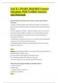 NACE 1 PN-RN 2024&sol;2025 Correct Questions With Verified Answers and Rationale