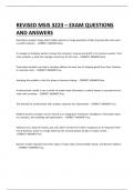 REVISED MSIS 3223 &ndash; EXAM QUESTIONS  AND ANSWERS