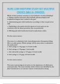 NURS 1200 MIDTERM STUDY SET MULTIPLE  CHOICE Q&A A&plus; GRADED