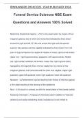 Funeral Service Sciences NBE Exam Questions and Answers 100&percnt; Solved