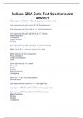 Indiana QMA State Test Questions and  Answers
