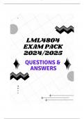 LML4804 EXAM PACK 2025 &lpar;QUESTIONS & ANSWERS&rpar;