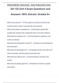 GH 125 Unit 4 Exam Questions and Answers 100&percnt; Solved &vert; Graded A&plus;