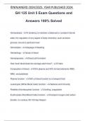 GH 125 Unit 5 Exam Questions and Answers 100&percnt; Solved